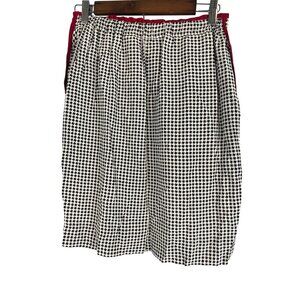 Retro Silk Abstract Skirt Black L Geometric Mod Funky Colorful Ruffle Chic 80s